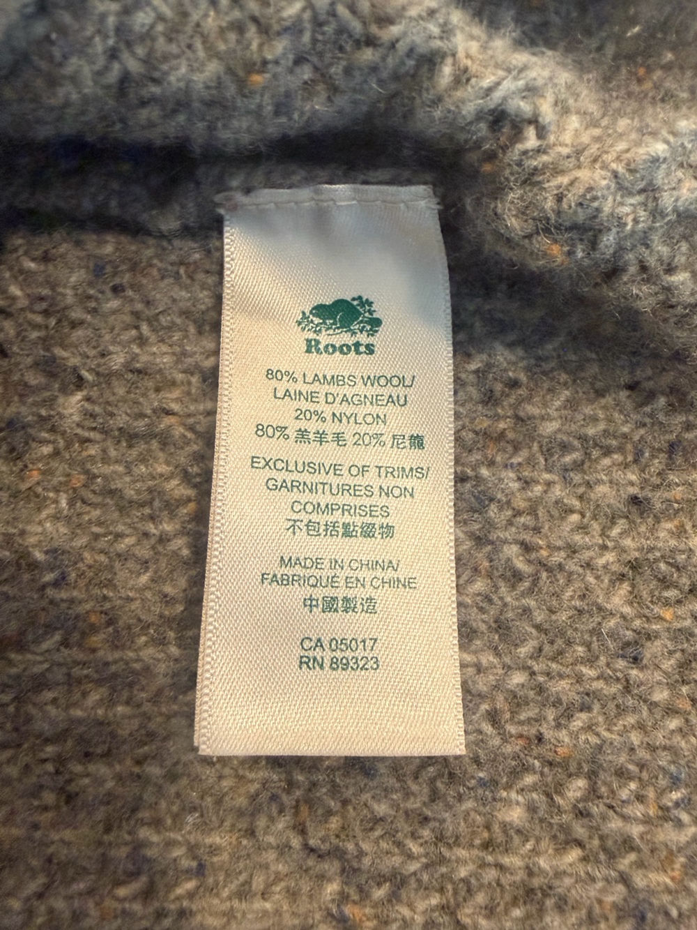Roots Taupe Knit Lambswool Blend Button-Up Cardigan With Pockets! - Picture 13 of 13